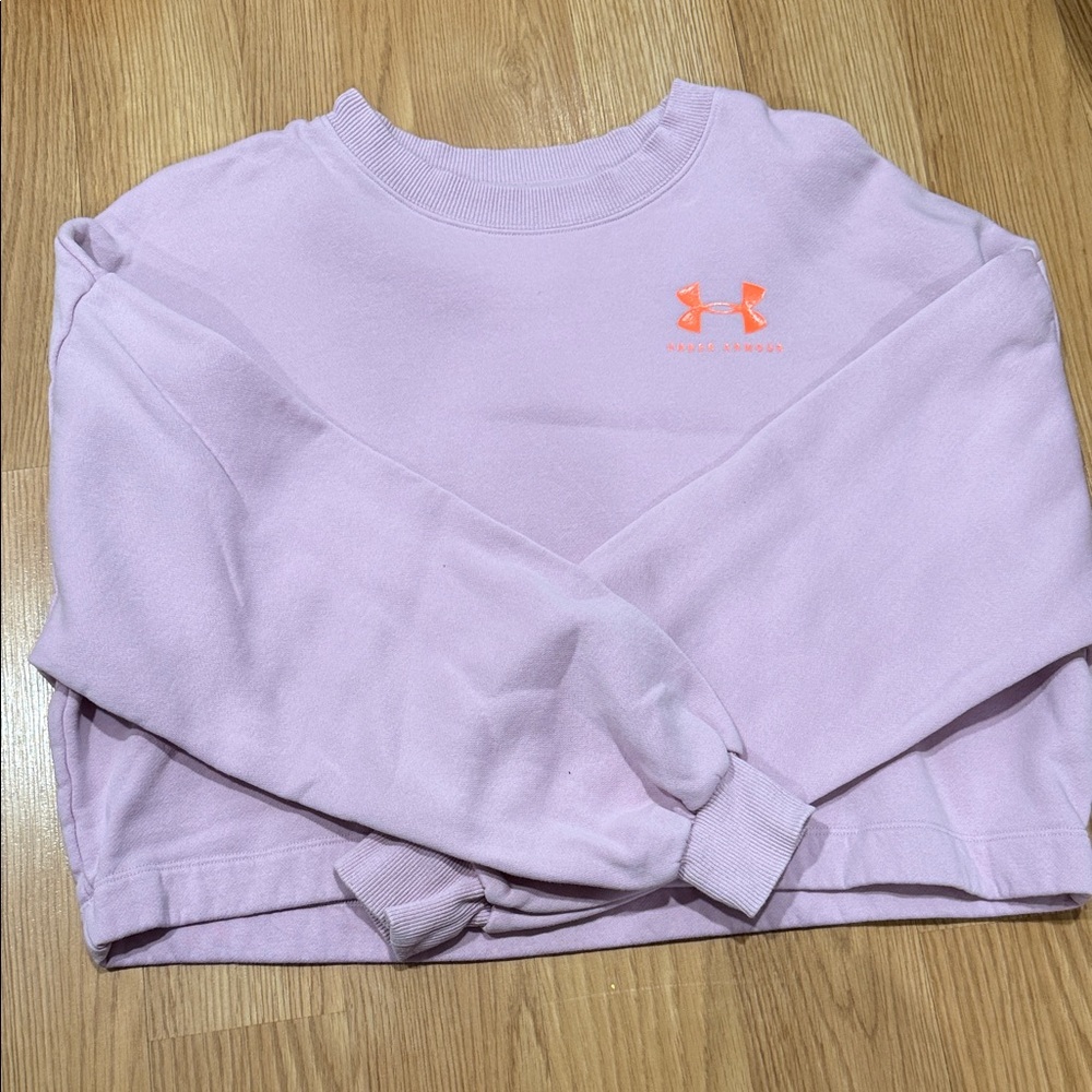 Under Armour Light Purple Crewneck with Orange Logo